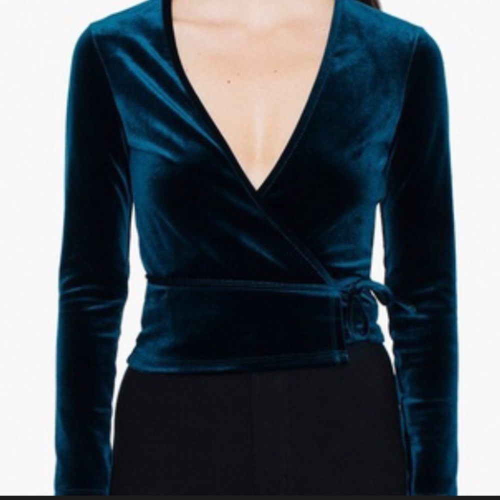 ❤️ Teal Velvet Wrap Shirt